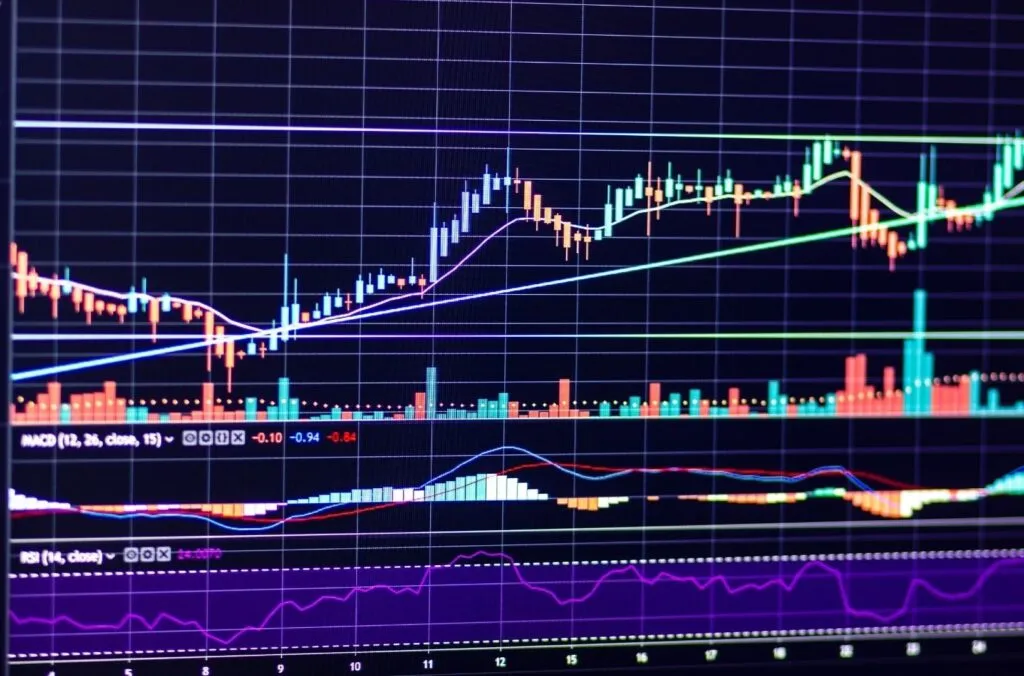 Birden fazla ekranda borsa grafiklerini inceleyen yatırımcı